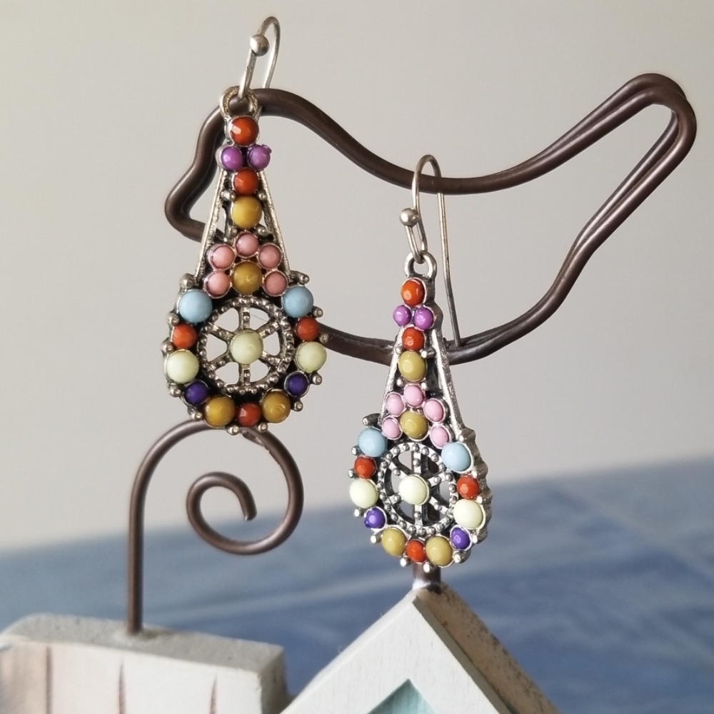 Multi Color Dangle Earrings